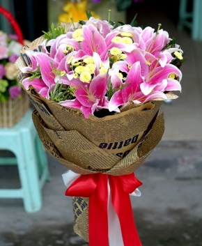 bo hoa ly hong  dep
